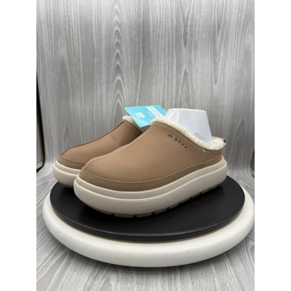 Reef Weekend Low Brooke Womens Size 6 Tan Oasis Slip On Shearling Clogs Mules